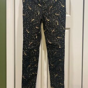 Starry Black and Gold Rockstar Jeggings